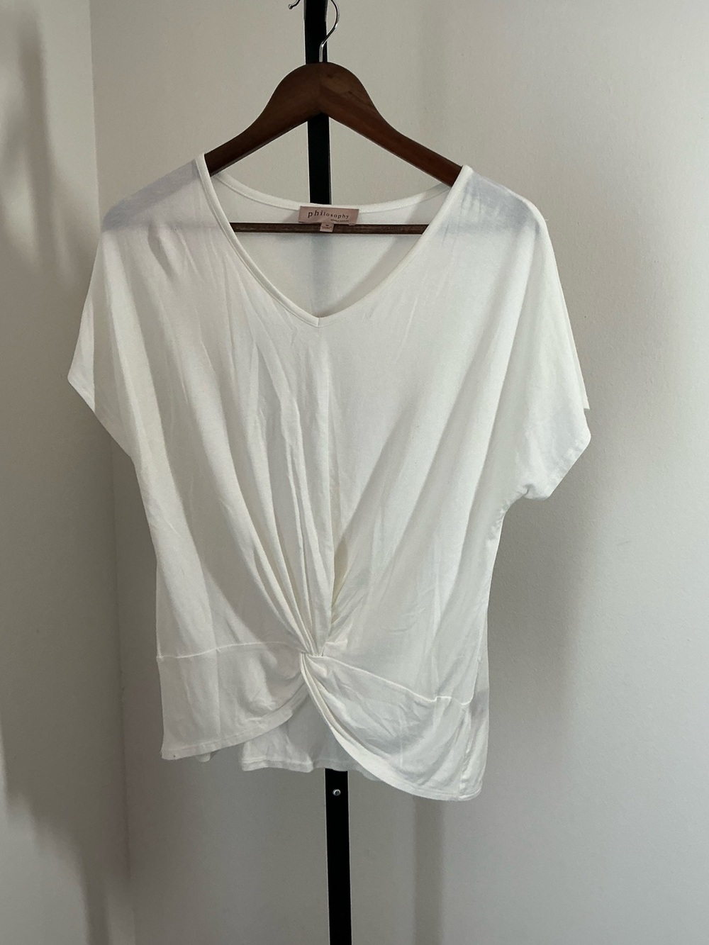 Philosophy | Short Sleeve Top with Twist Front Detail
